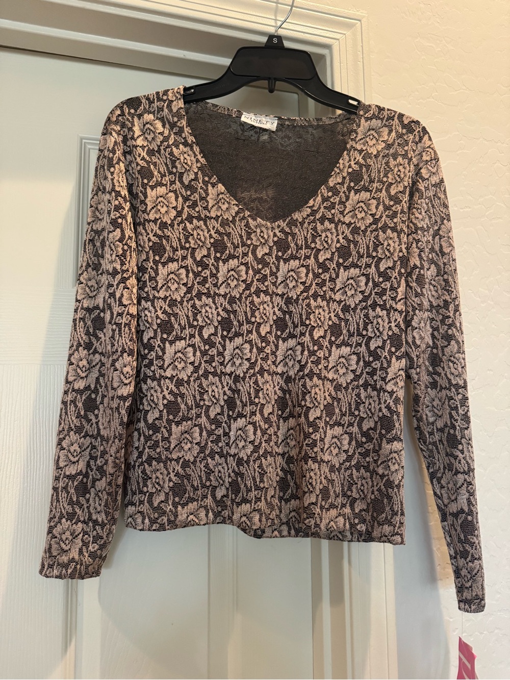 Vintage deadstock Ninety Petites Floral Formal Business L/S top sweetheart small